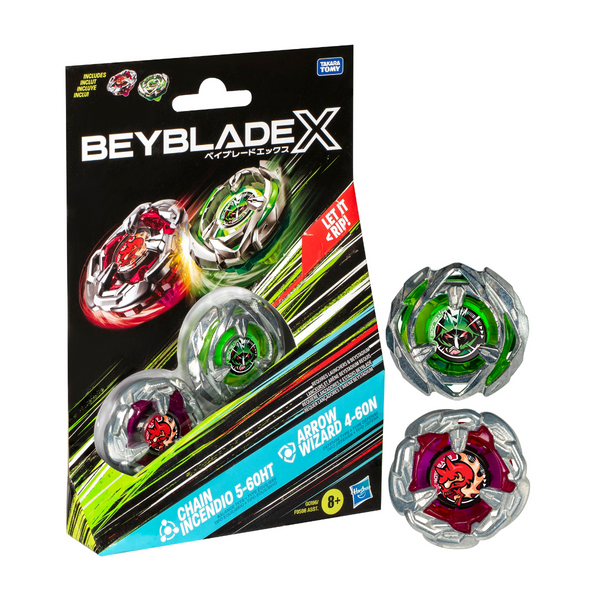 Beyblade X Pack Doble con Knife Shinobi y Keel Shark - Felix Online