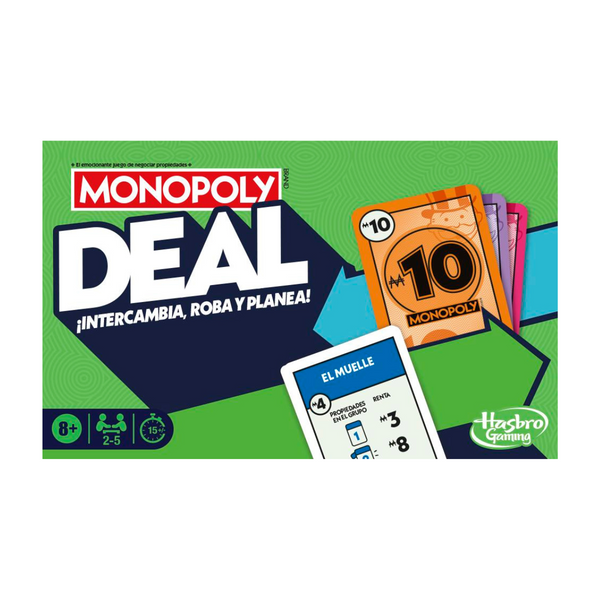 HASBRO MONOPOLY DEAL Shuffle gioco di carte in custodia rossa viaggio