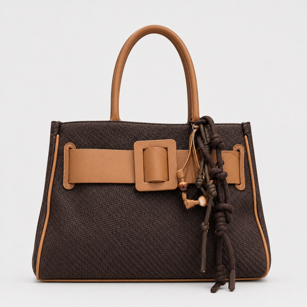 Olea | Cartera Estructurada Chocolate con Hebilla