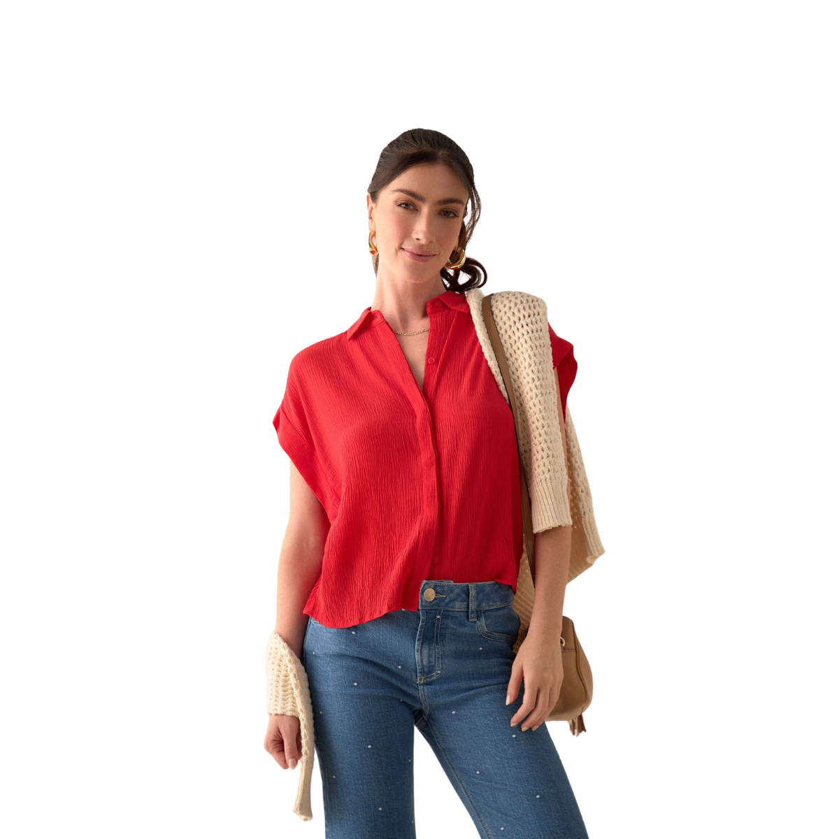 ESPRIT | Camisa de Tela con Textura para Mujer