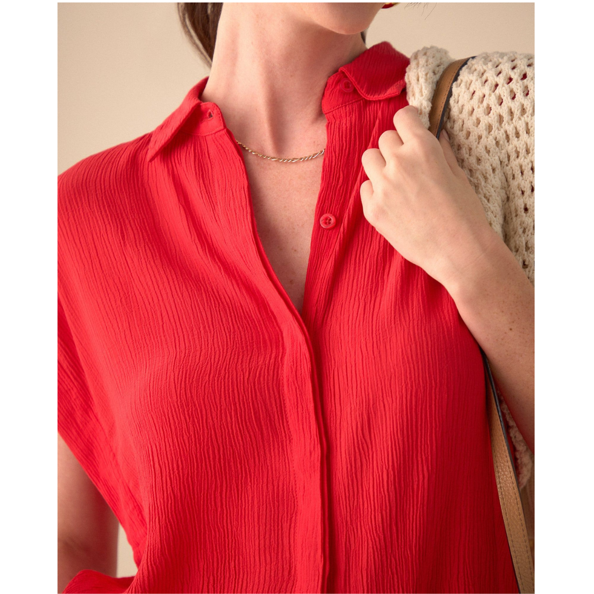 ESPRIT | Camisa de Tela con Textura para Mujer