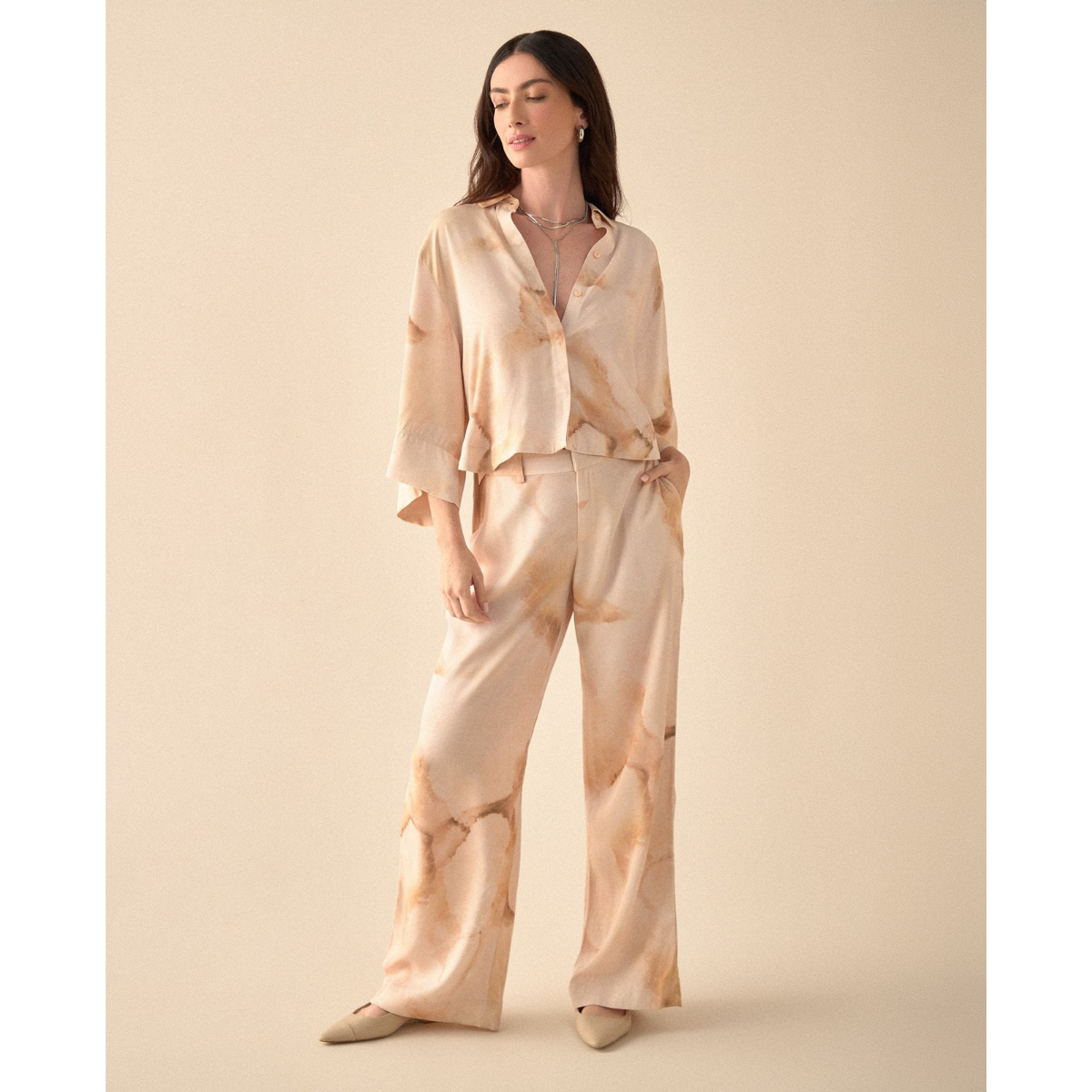 ESPRIT | Camisa Manga 3/4 Amplia para Mujer