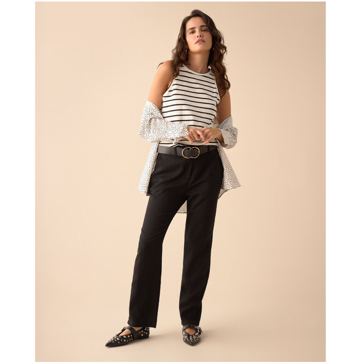 ESPRIT | Pantalón Elegante con Cortes para Mujer