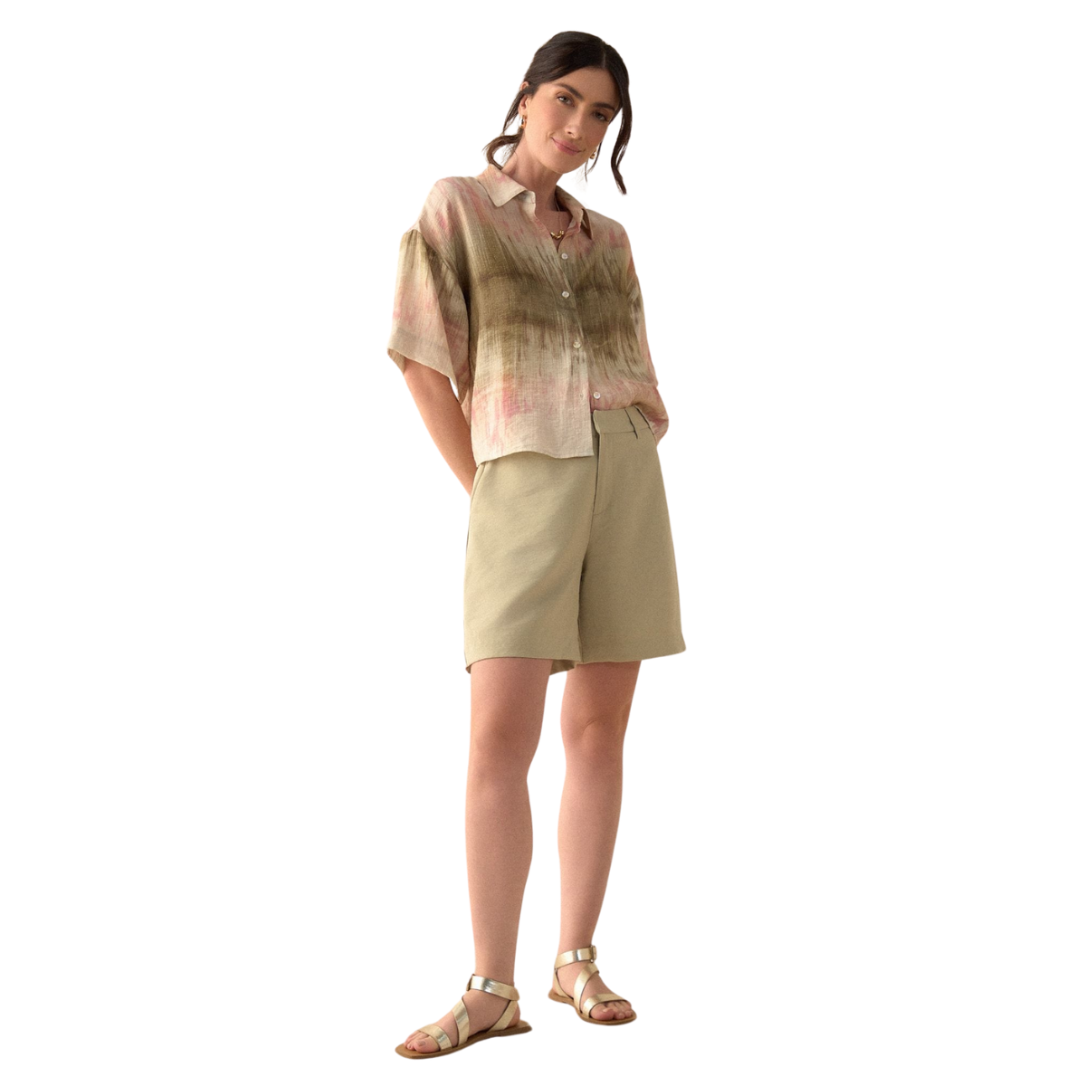 ESPRIT | Bermuda de Tela Fluida para Mujer