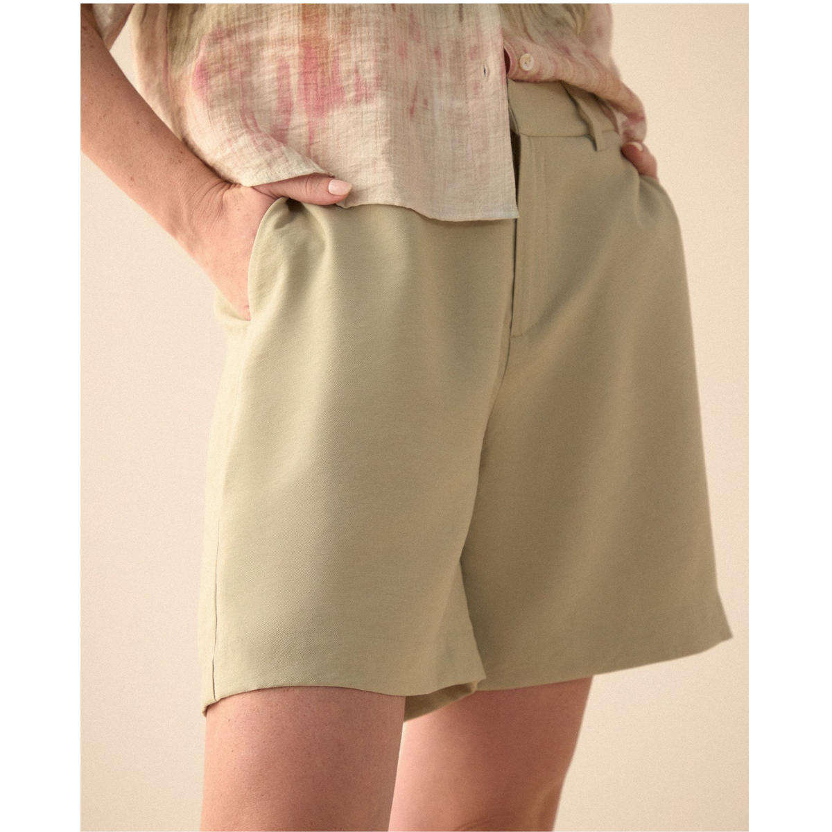 ESPRIT | Bermuda de Tela Fluida para Mujer