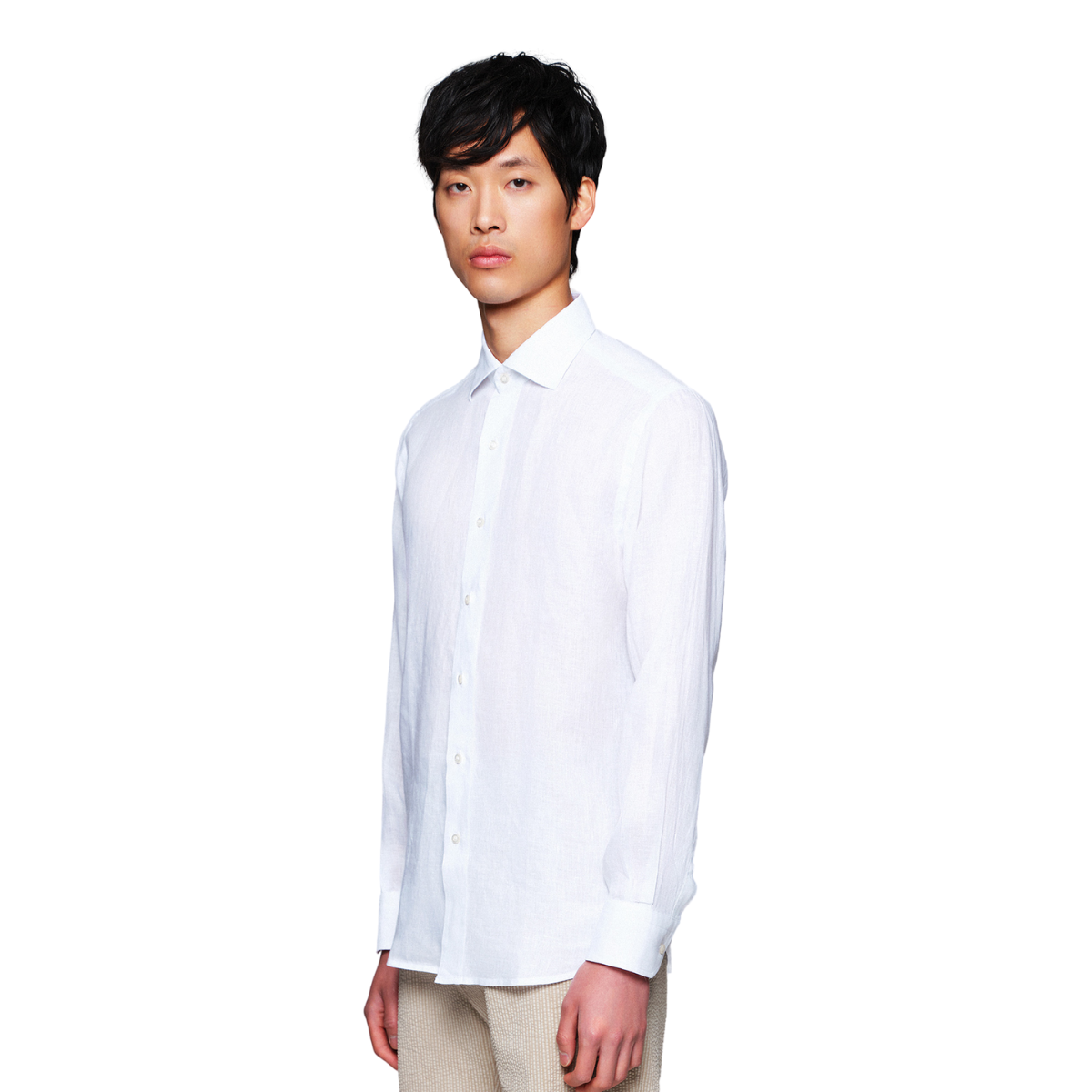 Camisa Lino Manga Larga