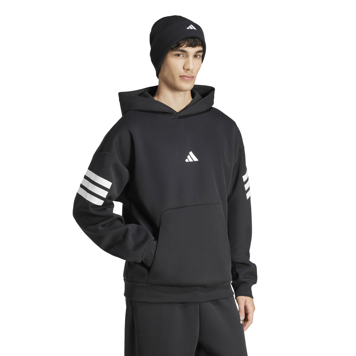 Adidas | Sudadera con Gorro Future Icons 3 Franjas