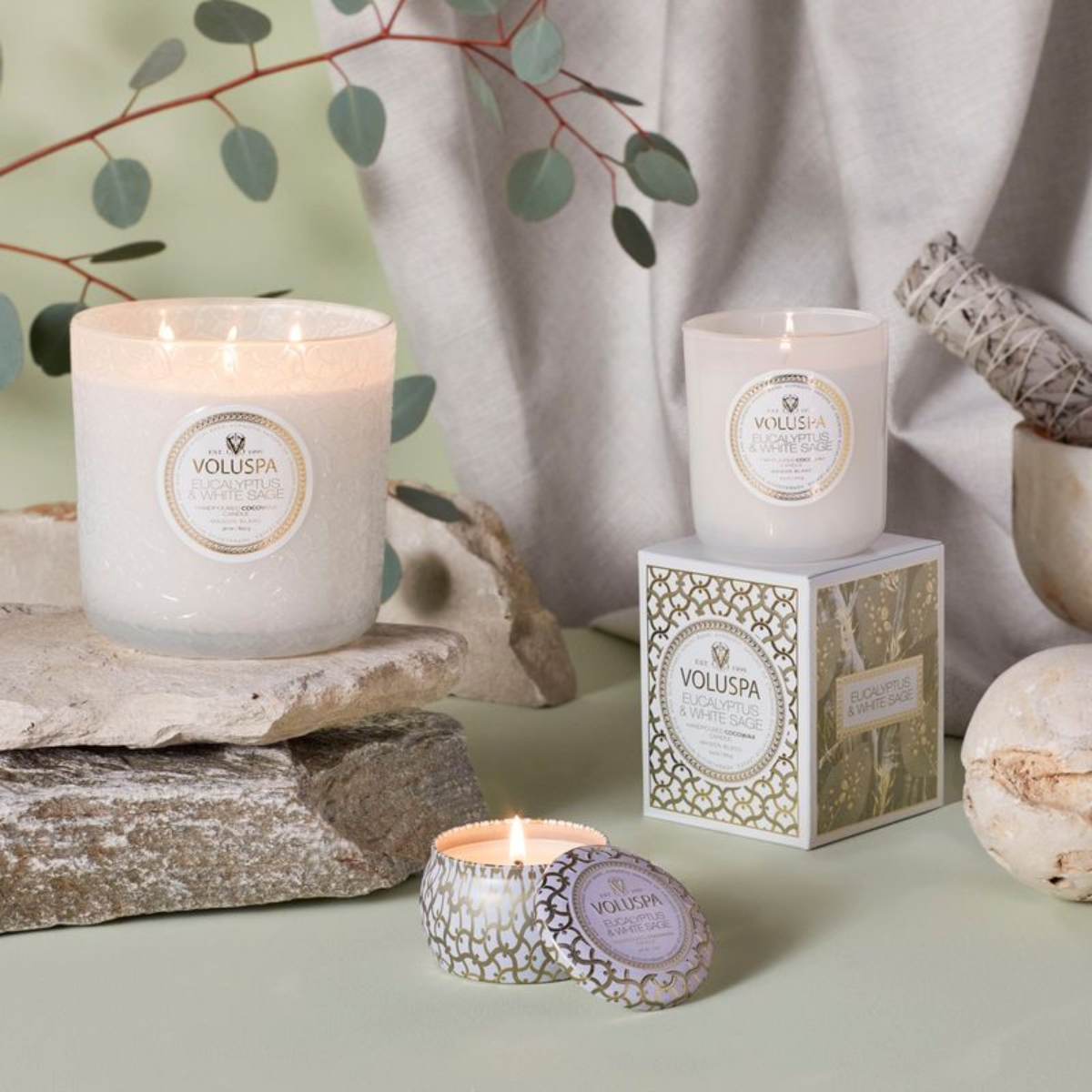 Eucalyptus and White Sage Mini Tin Candle