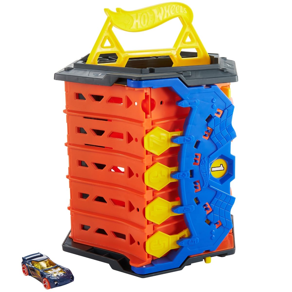 Hot Wheels | Maletín con pista de 5 carriles y espacio para 80 autos