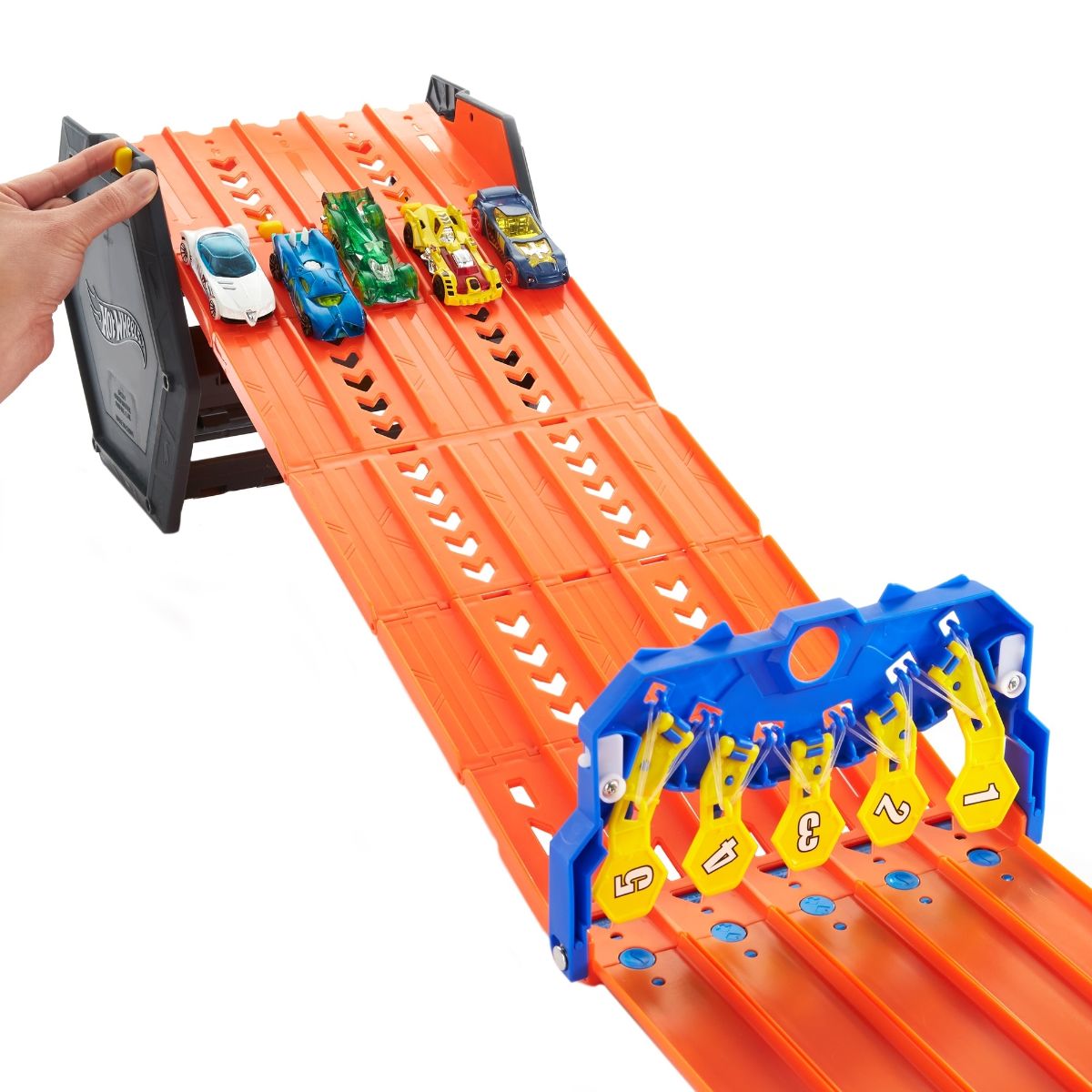 Hot Wheels | Maletín con pista de 5 carriles y espacio para 80 autos