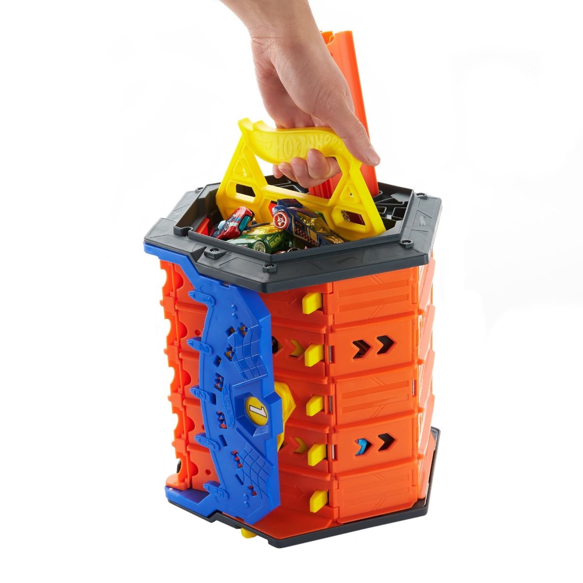 Hot Wheels | Maletín con pista de 5 carriles y espacio para 80 autos