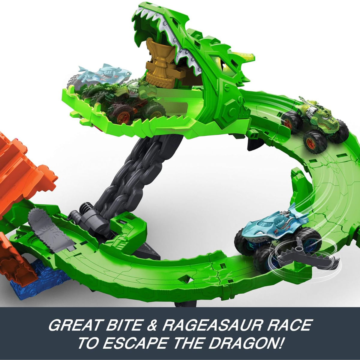 Hot Wheels | Monster Trucks Tiburones vs. Dinosaurios Destrucción del Dragón