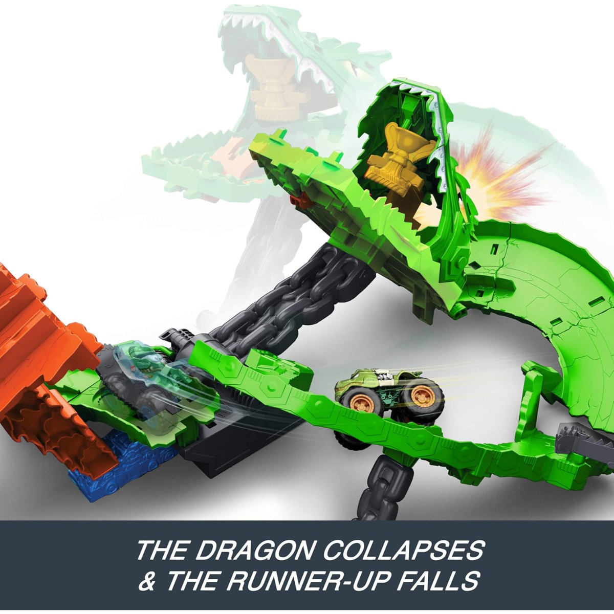 Hot Wheels | Monster Trucks Tiburones vs. Dinosaurios Destrucción del Dragón