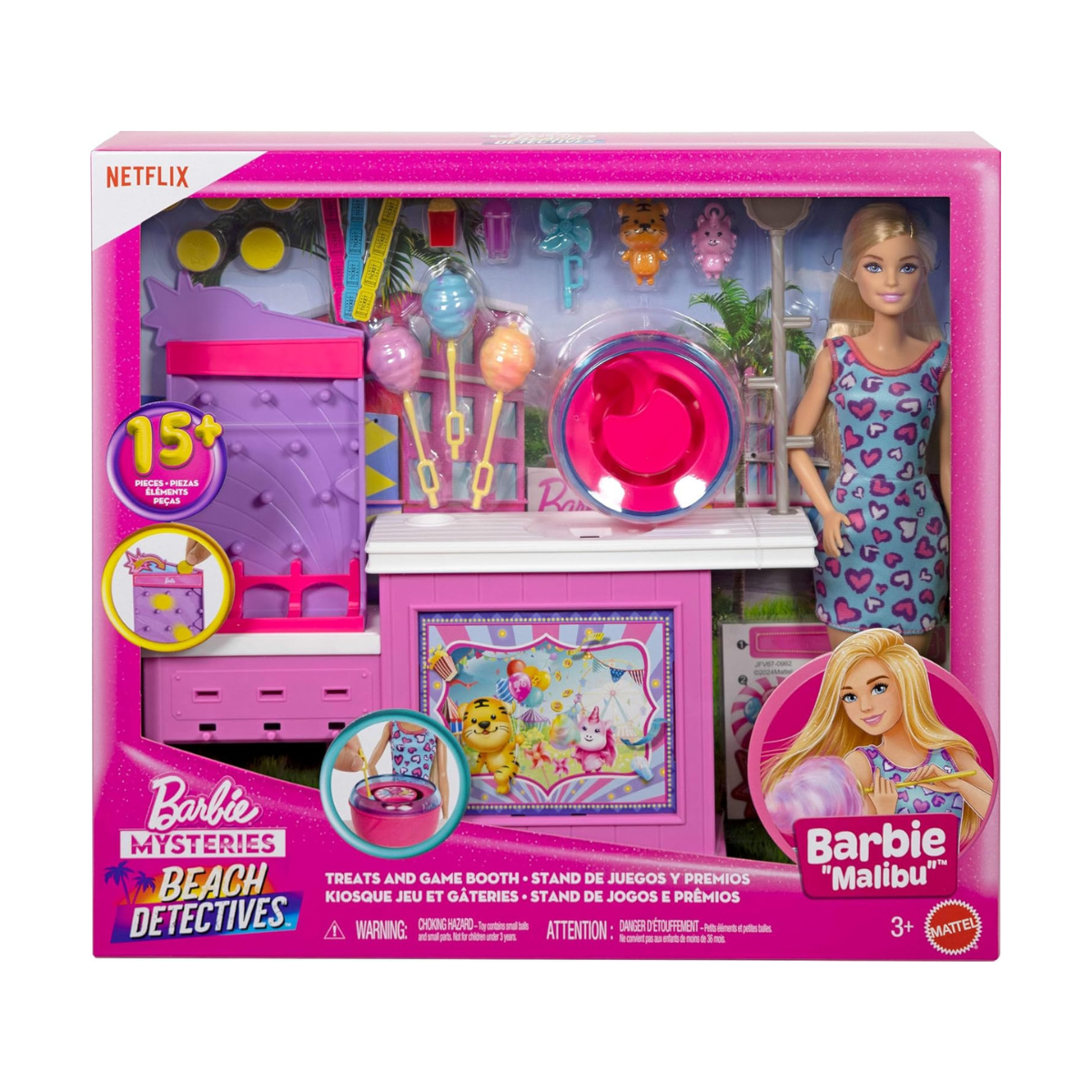 Barbie | Detective Barbie Misterio en la Playa: Set Juego y Algodón de Azúcar