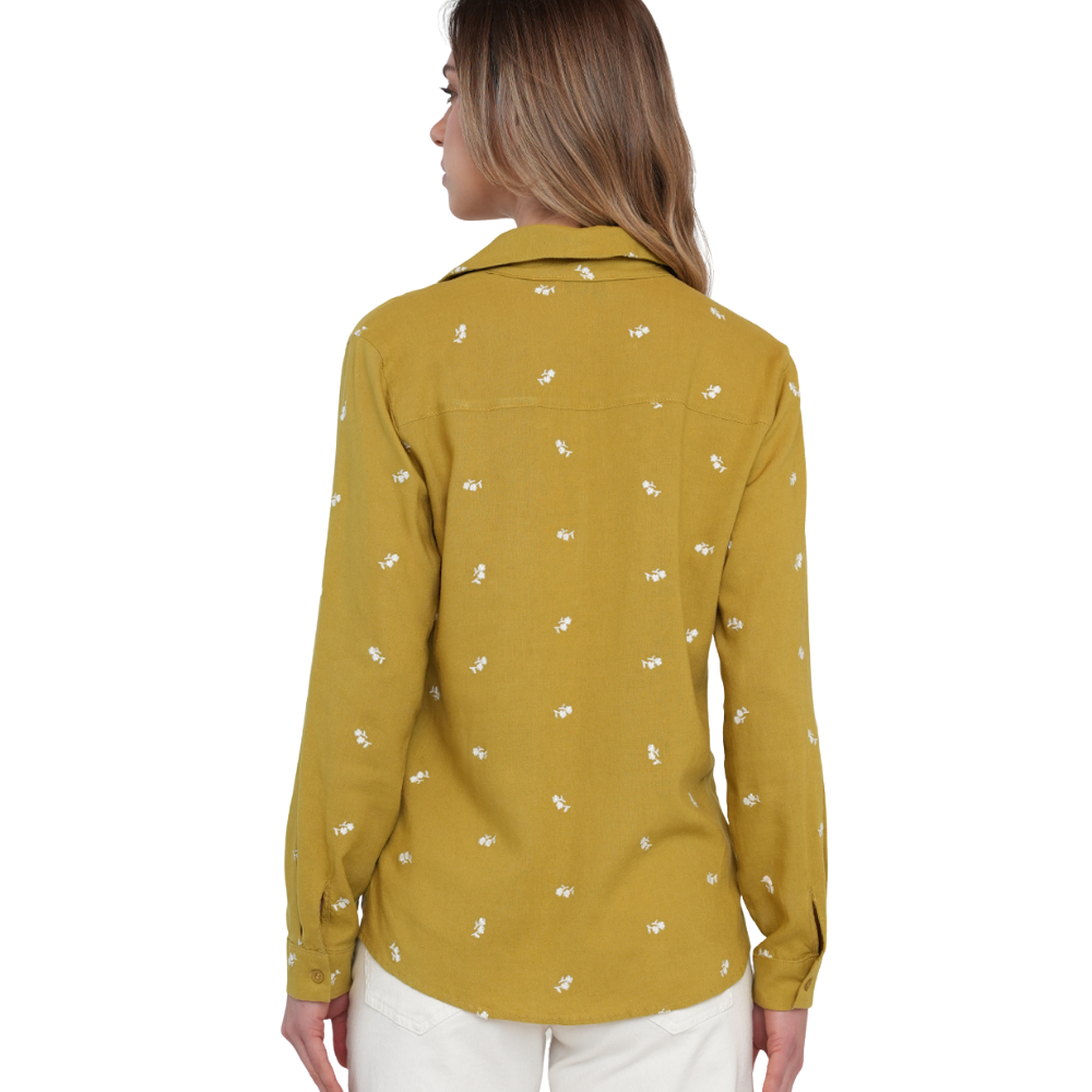 Naf Naf | Camisa Manga Larga Con Flores Bordadas