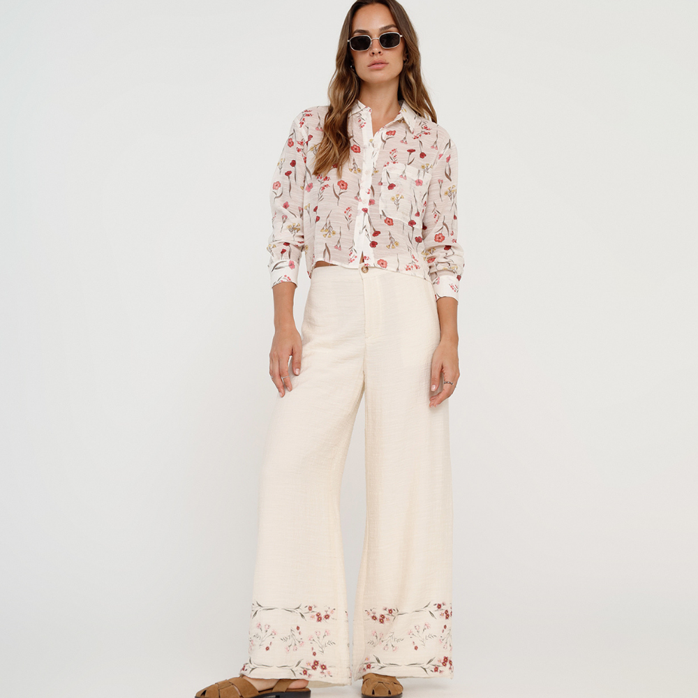 Naf Naf | Camisa De Flores Con Bolsillo