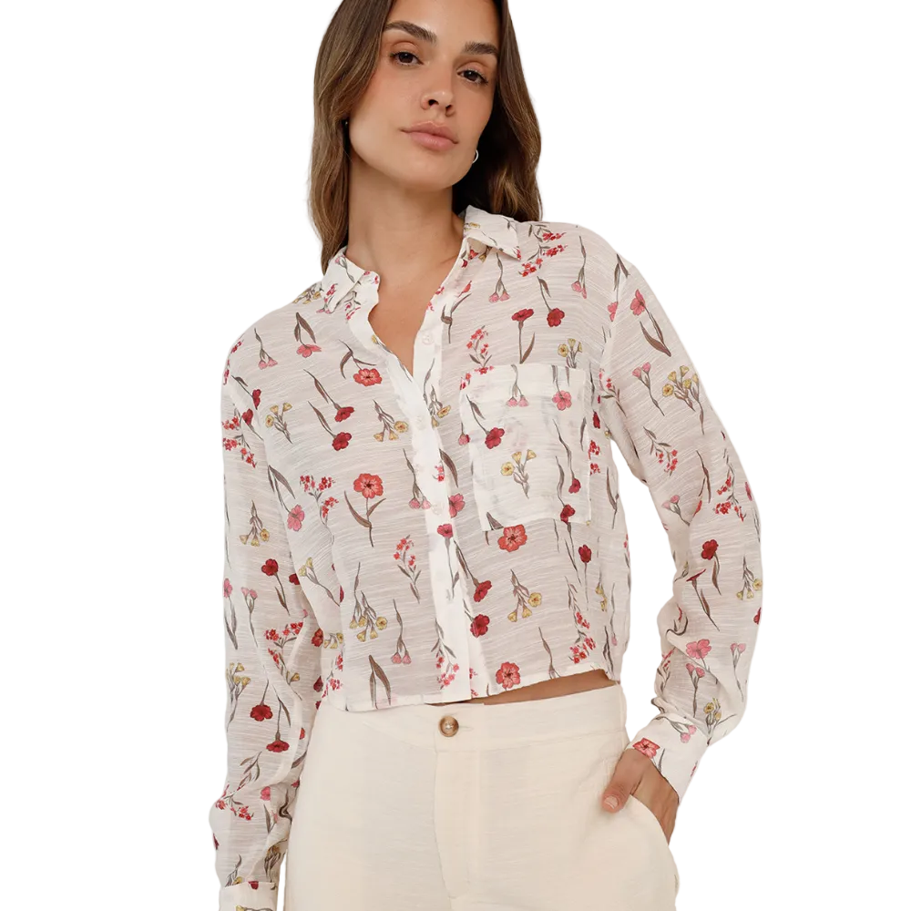 Naf Naf | Camisa De Flores Con Bolsillo