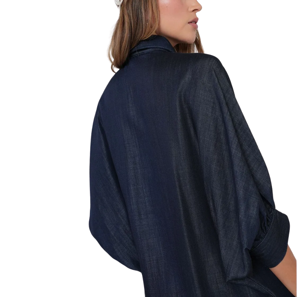 Naf Naf  |  Camisa oversiza tipo denim