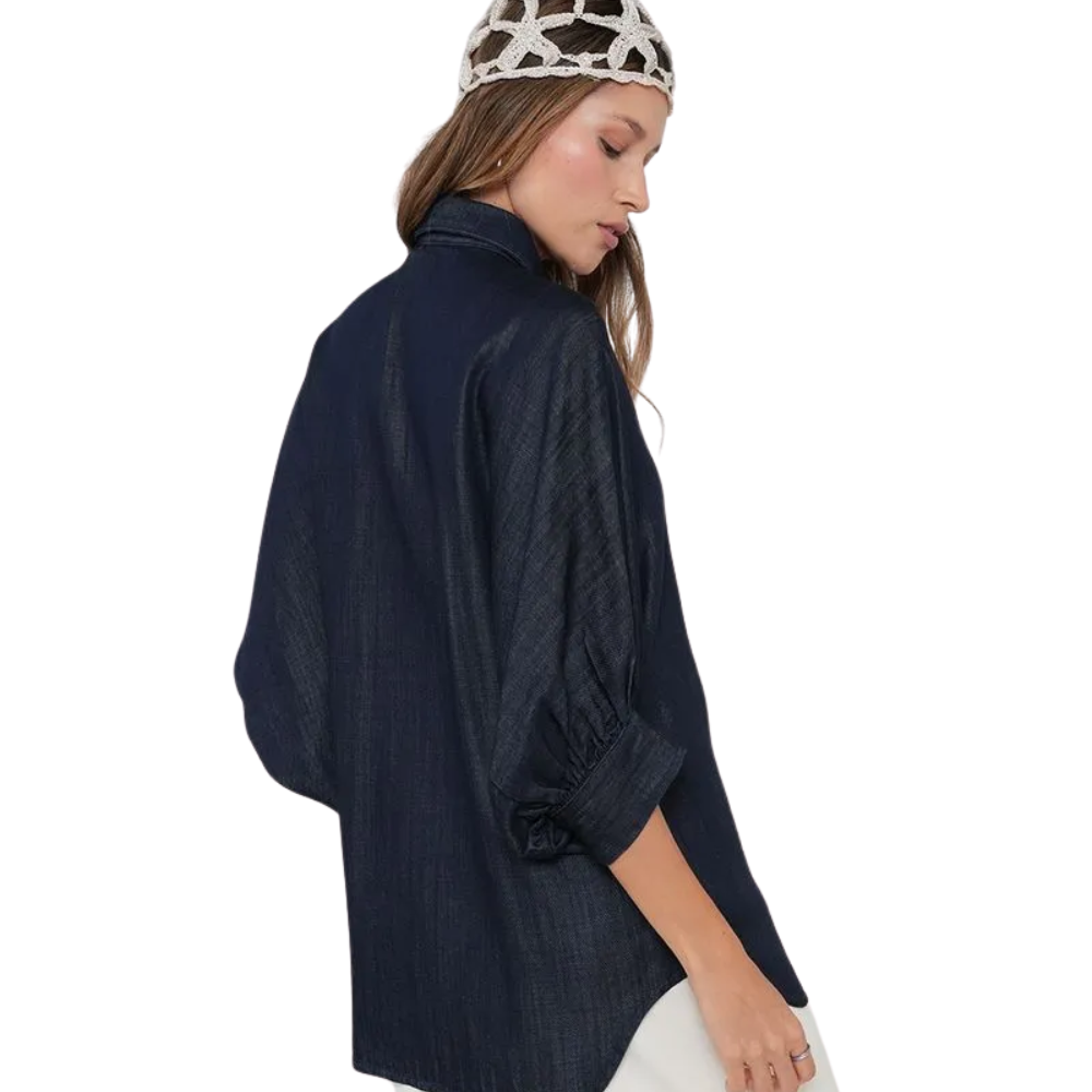 Naf Naf  |  Camisa oversiza tipo denim