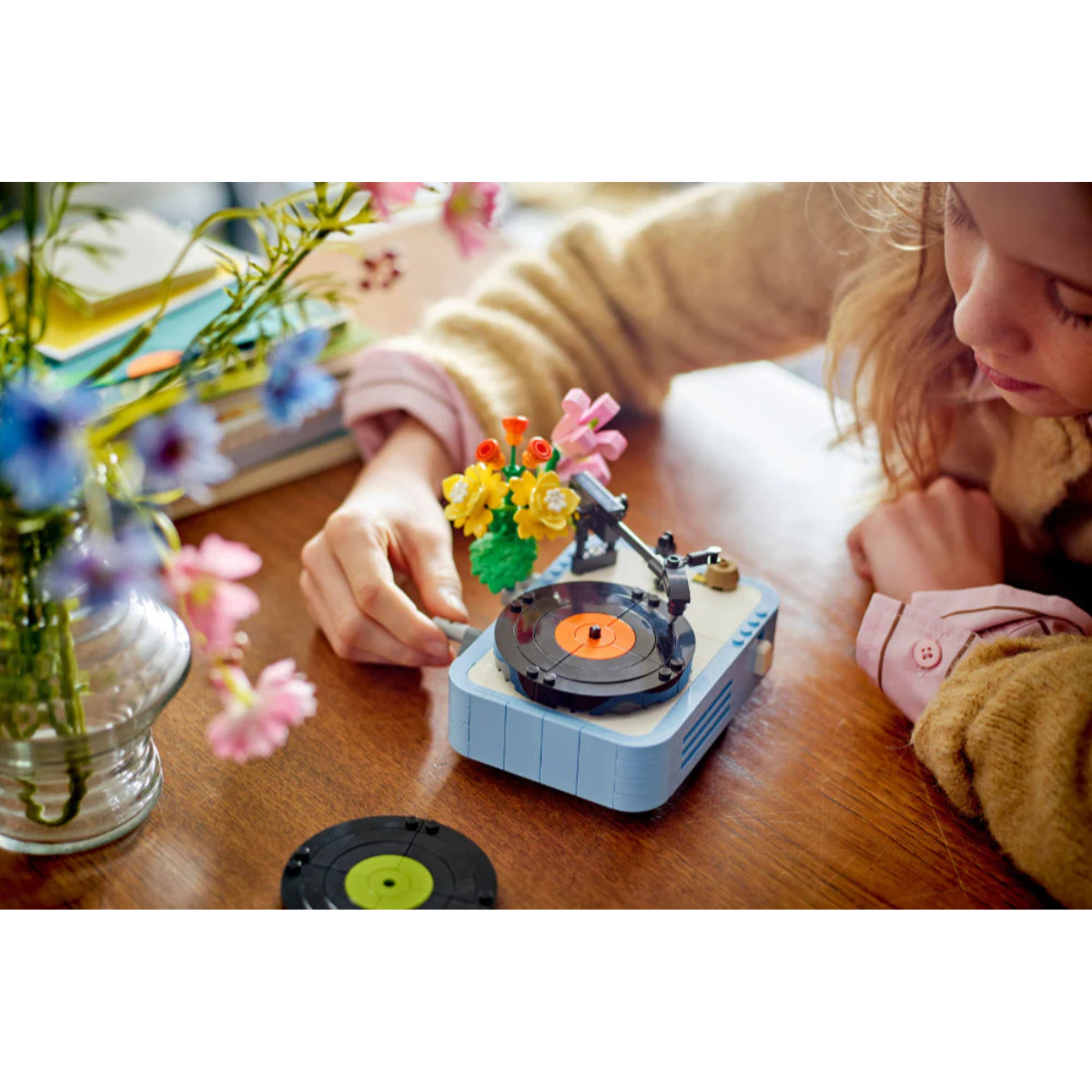 Lego | Tocadiscos con Flores
