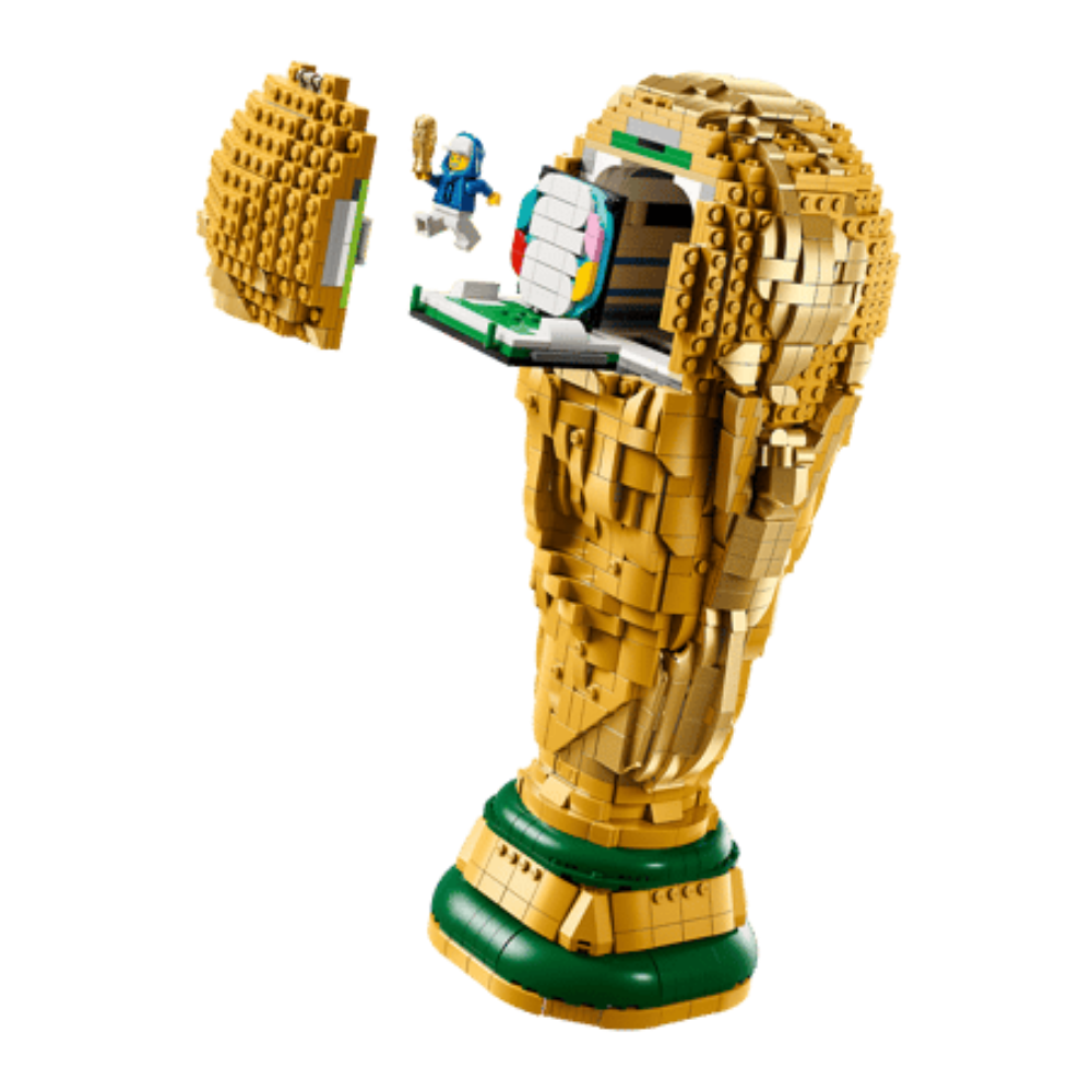 Trofeo Oficial Copa Mundial FIFA LEGO - compartimento oculto con minifigura