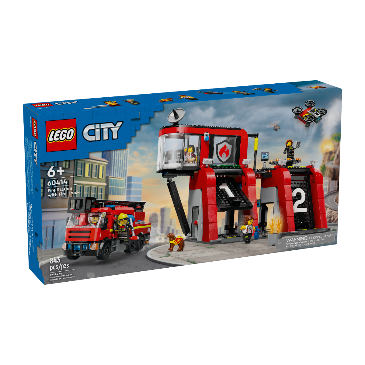 Estación de Bomberos con Camión de Bomberos