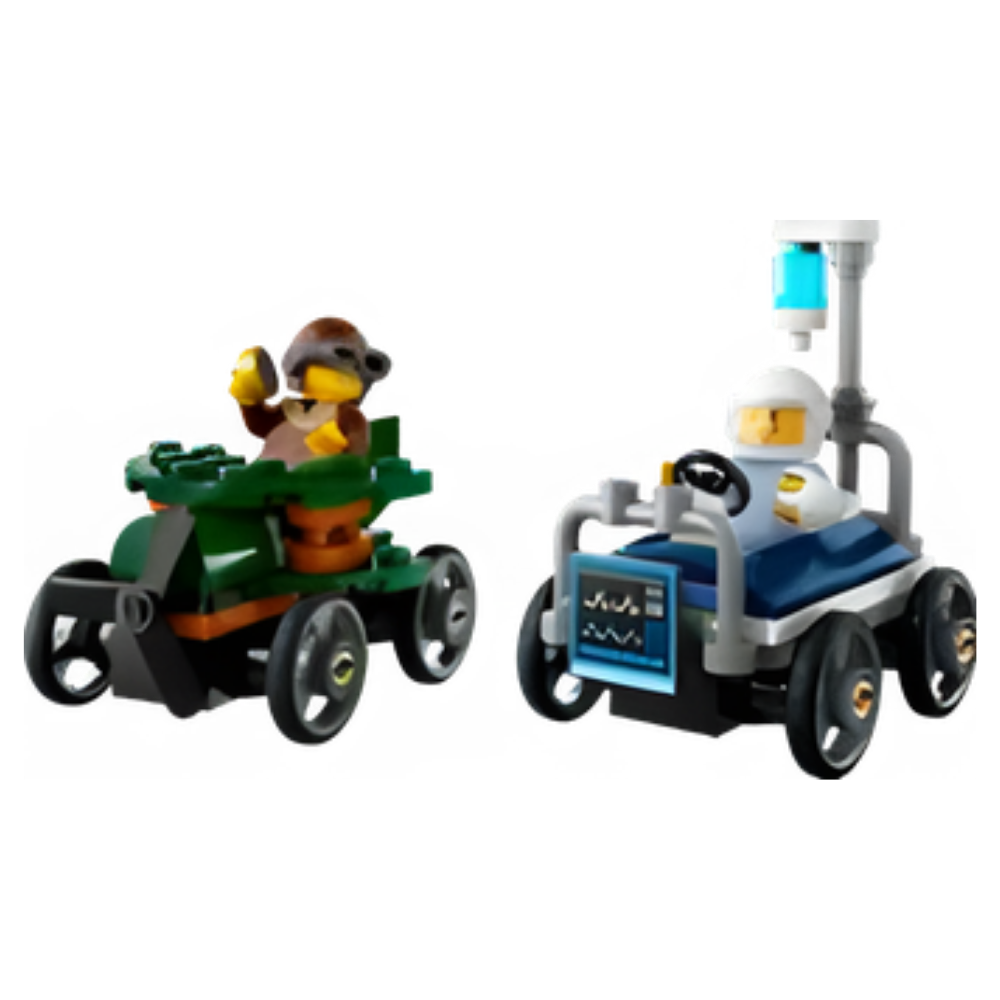 Lego | Pack de Coches de Carreras: Avión vs. Cama de Hospital