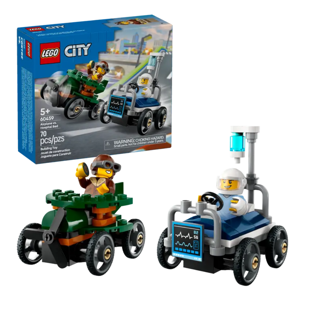 Lego | Pack de Coches de Carreras: Avión vs. Cama de Hospital