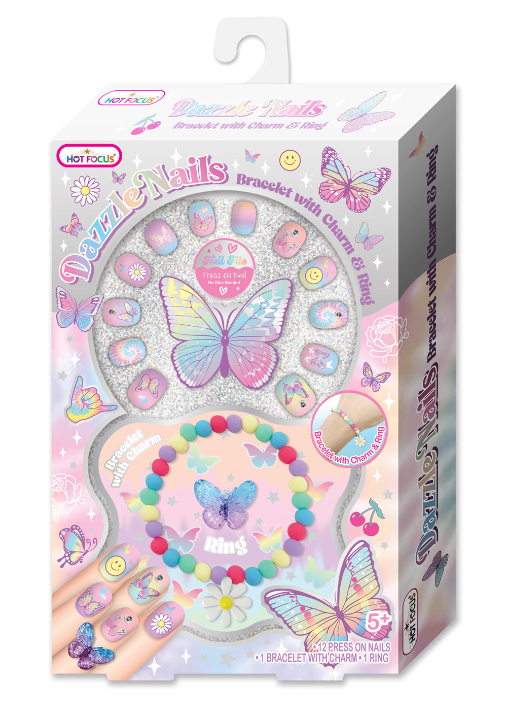 Hot Focus | Dazzle Nails Tie Dye Butterfly