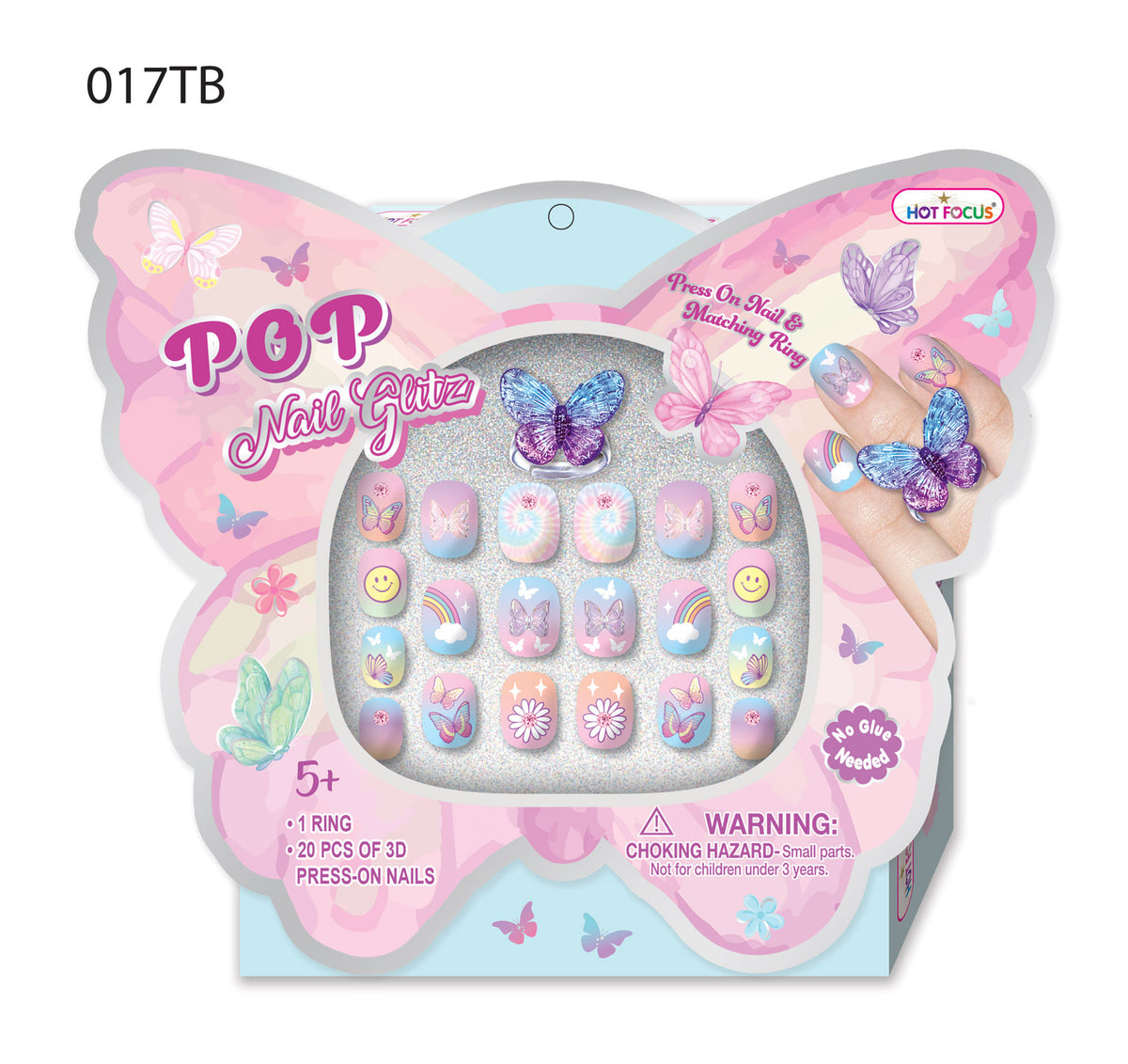 Hot Focus | Pop Nail Glitz Tie Dye Butterfly