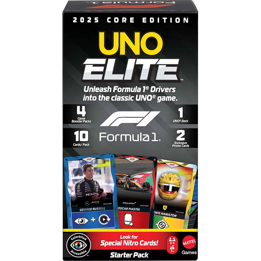 UNO | Juego de cartas UNO Elite F1 Starter Pack