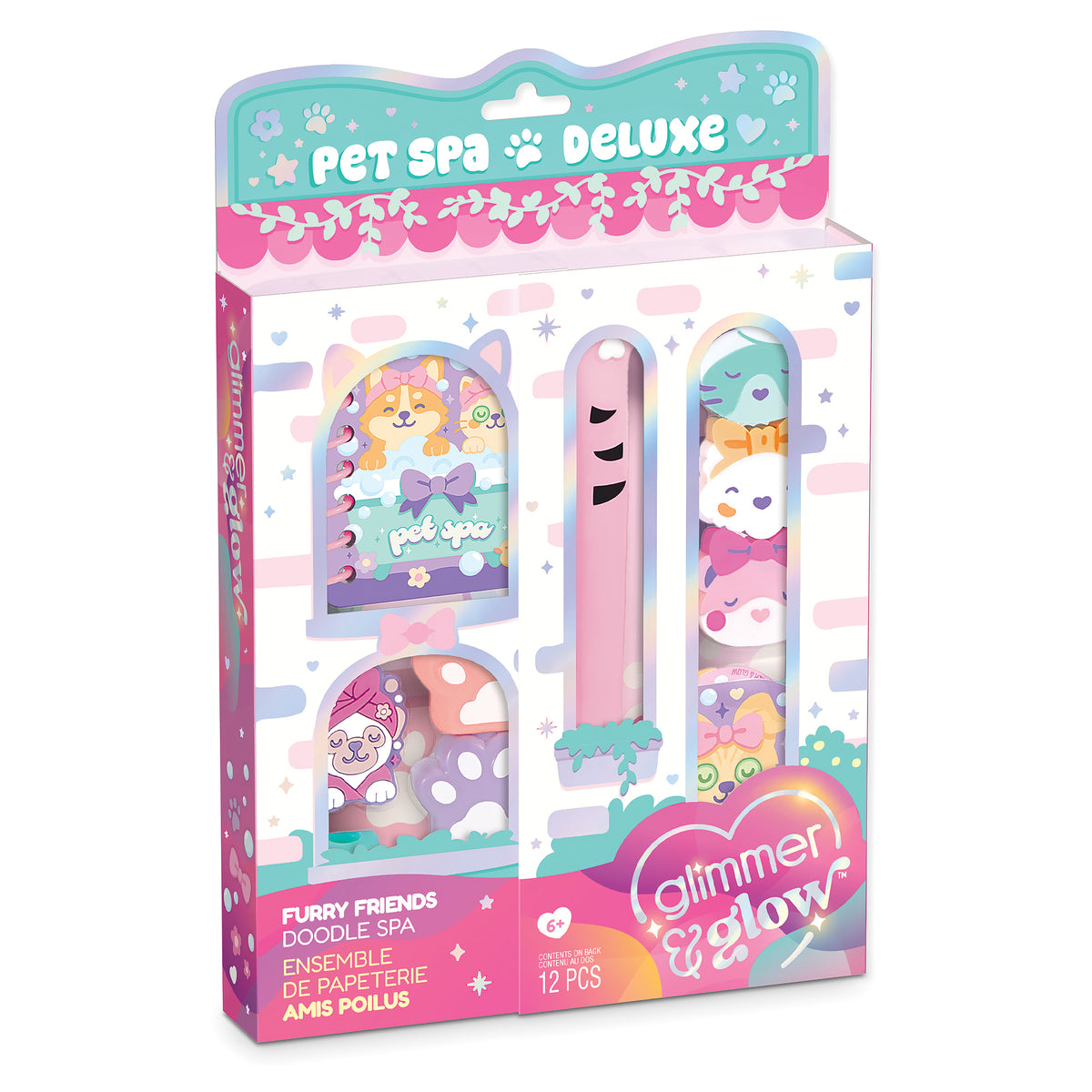 Make It Real | Set de papelería Furry Friends Doodle Spa Glimmer & Glow