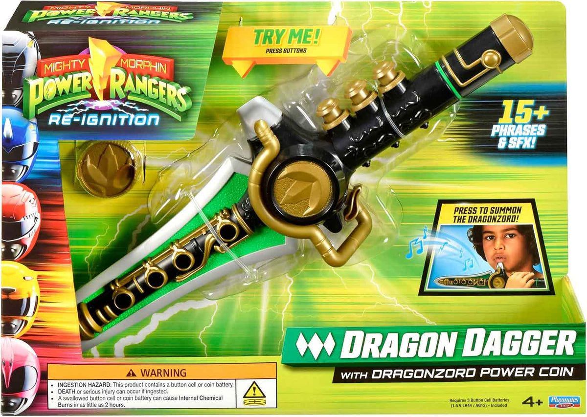 Power Rangers | Daga Dragon Dagger con moneda del Ranger Verde