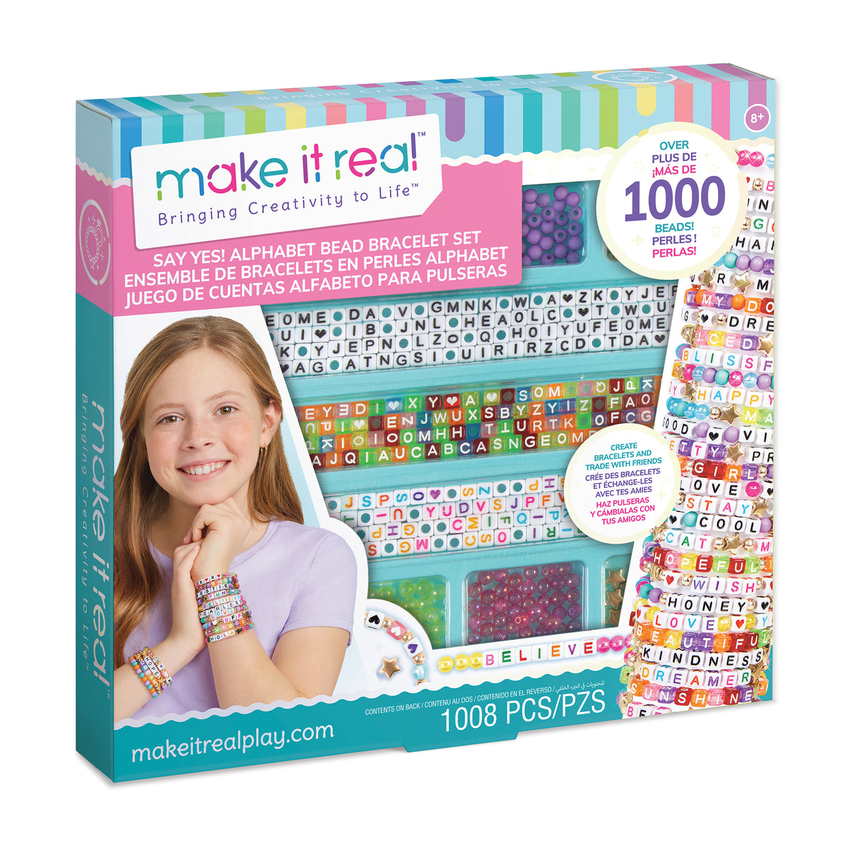 Make It Real | Kit de pulseras Say Yes! con cuentas de letras
