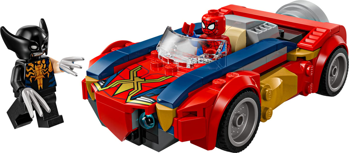 LEGO Marvel | Auto de Spider-Man contra Wolverine Venomizado, 134 piezas