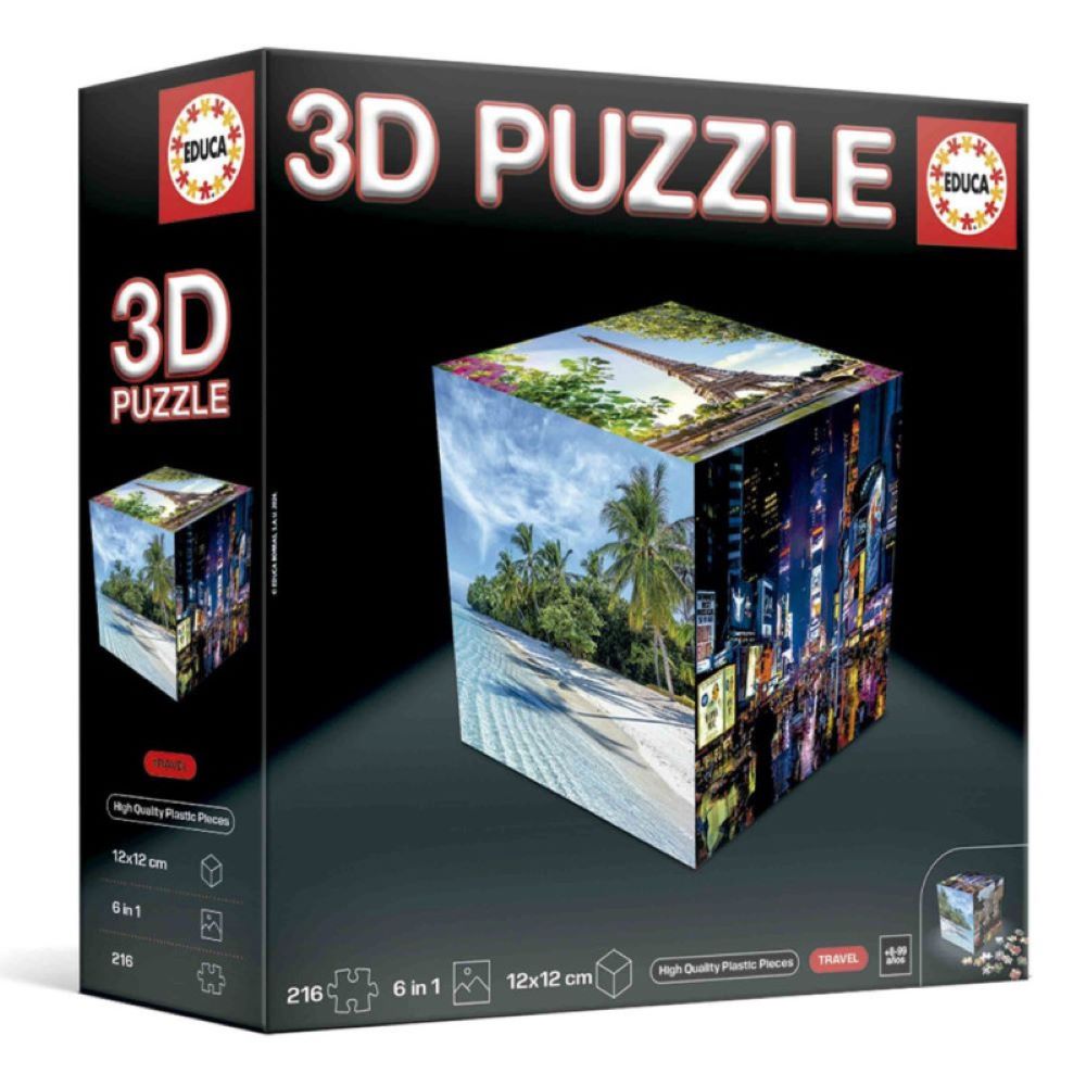 Educa | Rompecabezas de Cubo 3D - Viajes