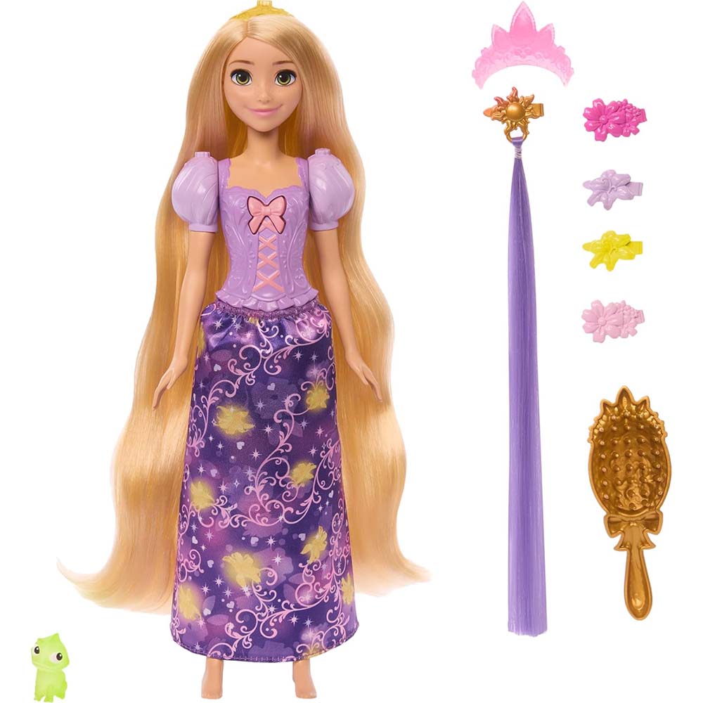 Disney Princess | Muñeca Rapunzel con cabello luminoso y accesorios