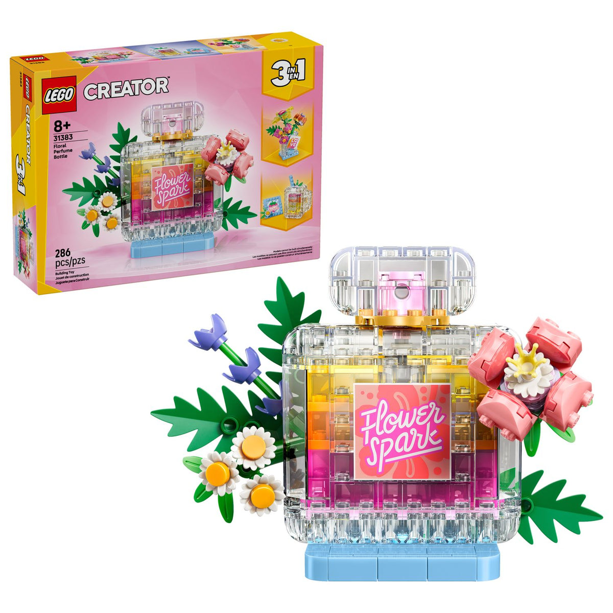 LEGO Creator | Frasco de perfume floral Creator 3 en 1, 286 piezas