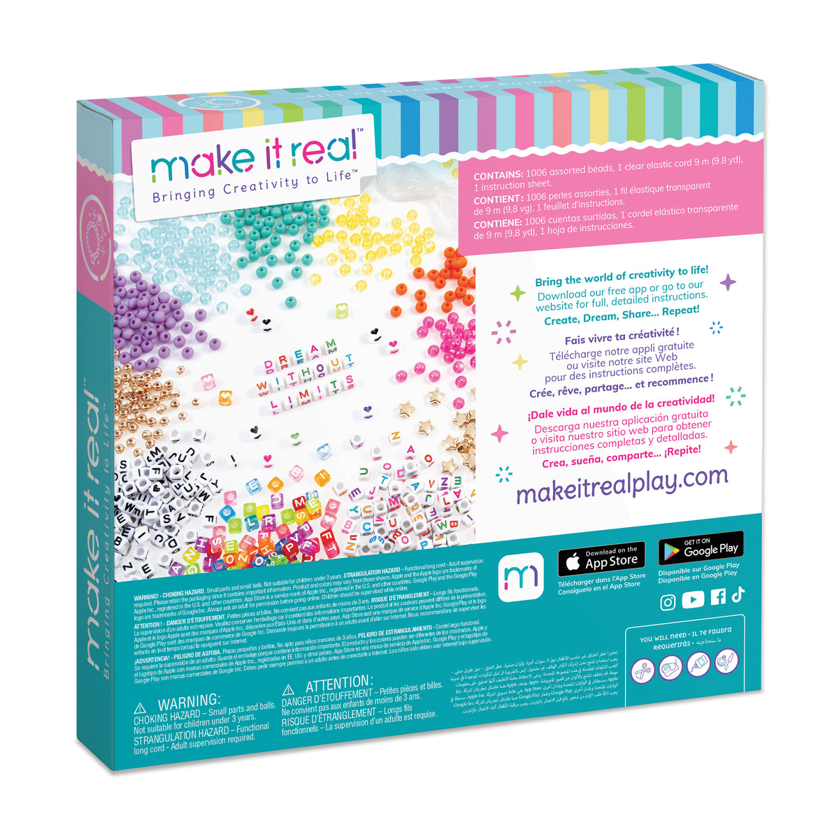 Make It Real | Kit de pulseras Say Yes! con cuentas de letras