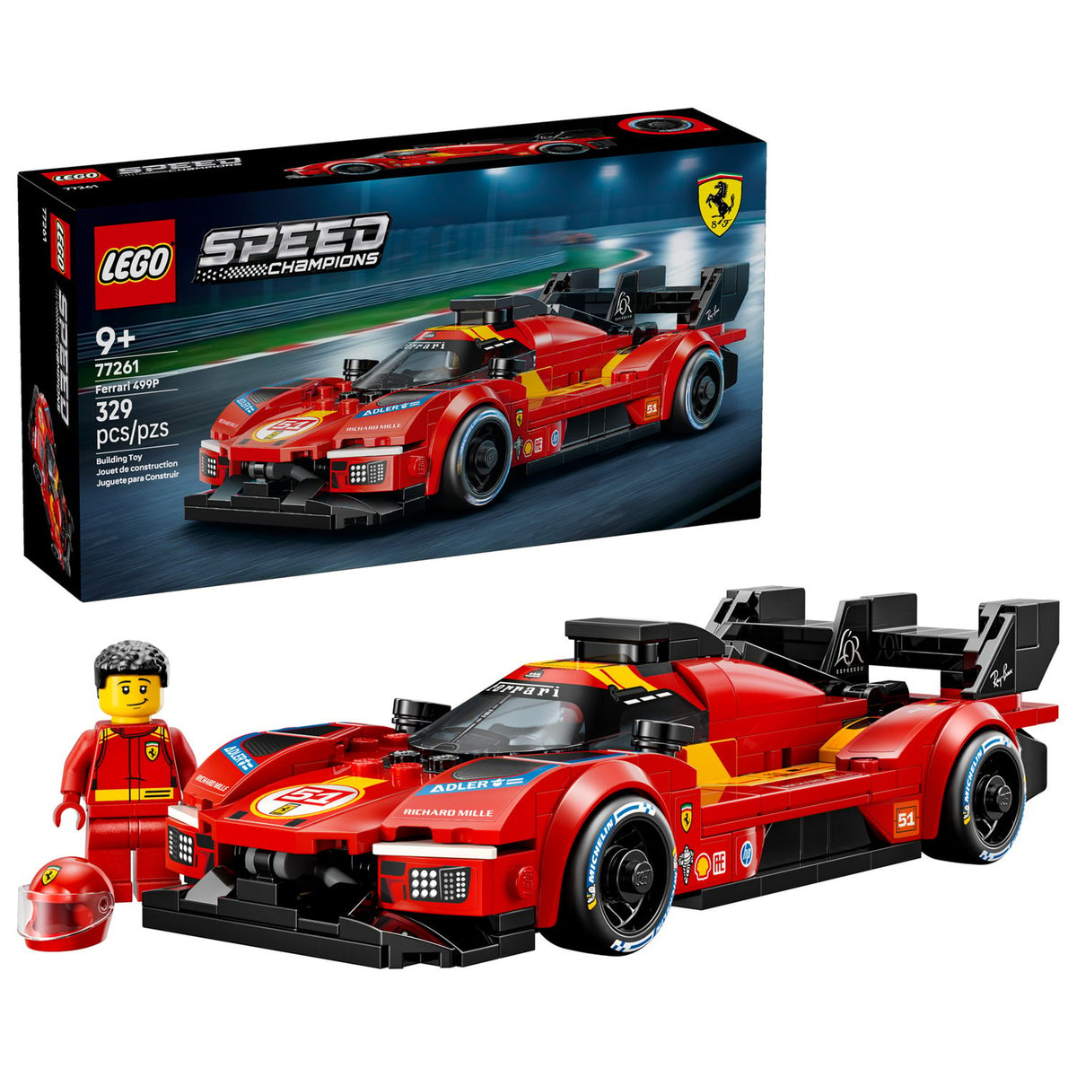 LEGO Speed Champions | Ferrari 499P para construir, 333 piezas
