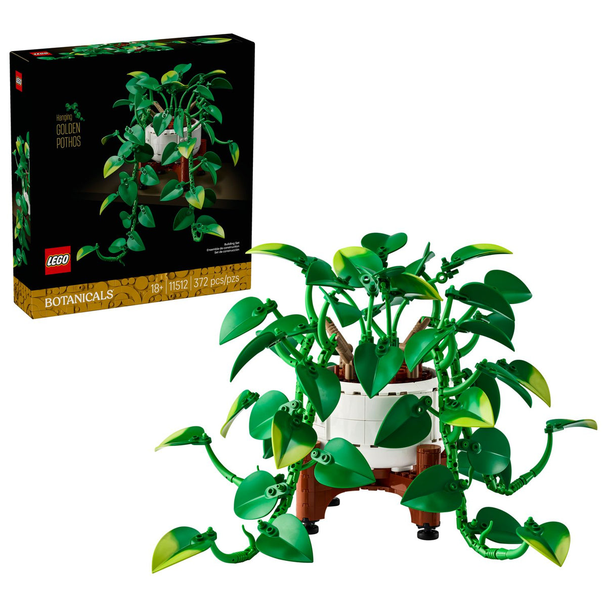 LEGO Botanicals | Potos dorado colgante para construir, 372 piezas