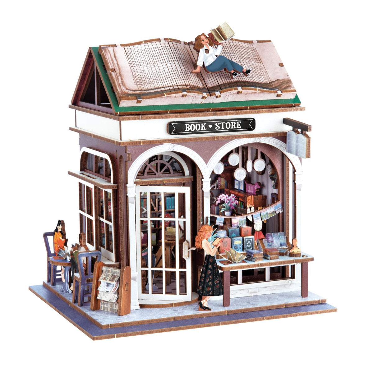 Buki | Diorama de librería en miniatura con luz LED