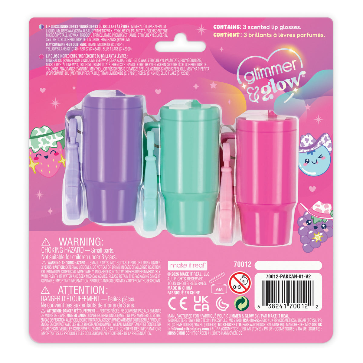 Make It Real | Set de brillos labiales Tumbler To Go Glimmer & Glow