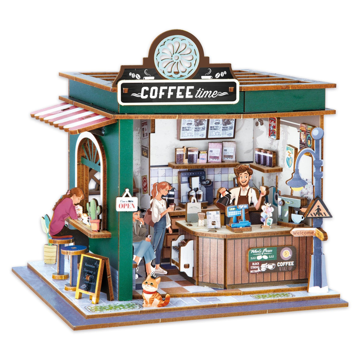 Buki | Diorama de cafetería en miniatura con luz LED