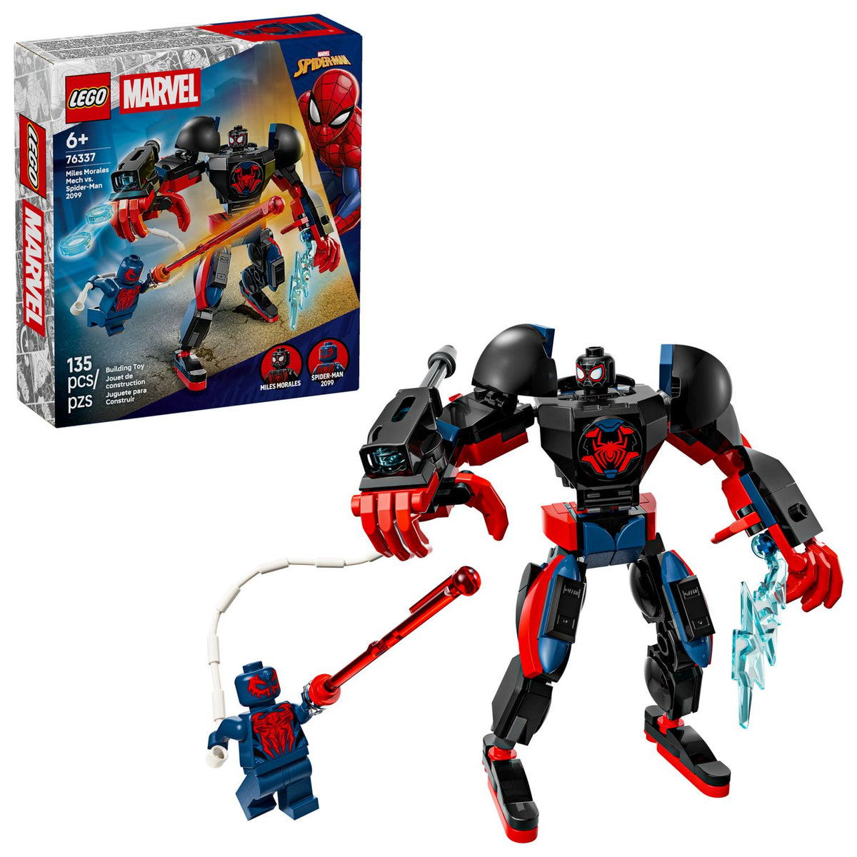 LEGO Marvel | Robot de Miles Morales contra Spider-Man 2099, 135 piezas