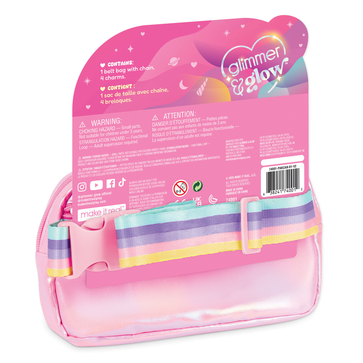 Make It Real | Bolso DIY Chain & Charms Glimmer & Glow para personalizar