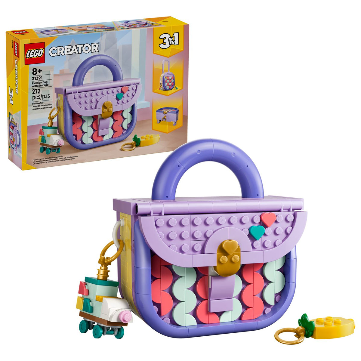 LEGO Creator | Bolso con almacenamiento Creator 3 en 1, 272 piezas