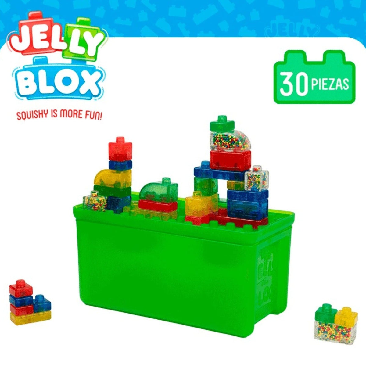 Jelly Blox | Set de 30 bloques sensoriales con caja de almacenamiento