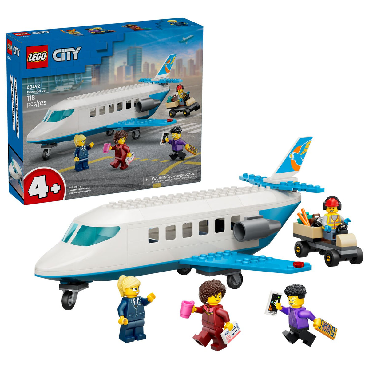 LEGO City | Avión de pasajeros para construir, 118 piezas
