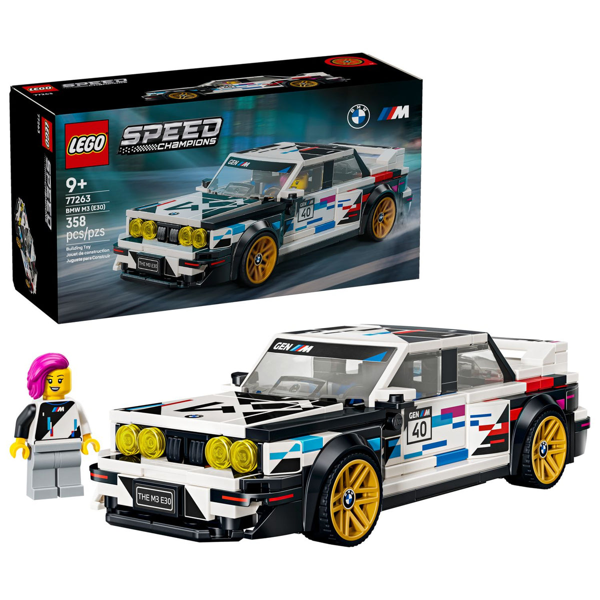 LEGO Speed Champions | BMW M3 E30 para construir, 358 piezas